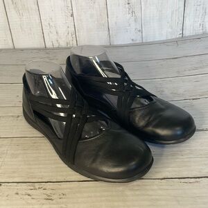 Ecco Criss Cross Strappy Black Ballet Flat